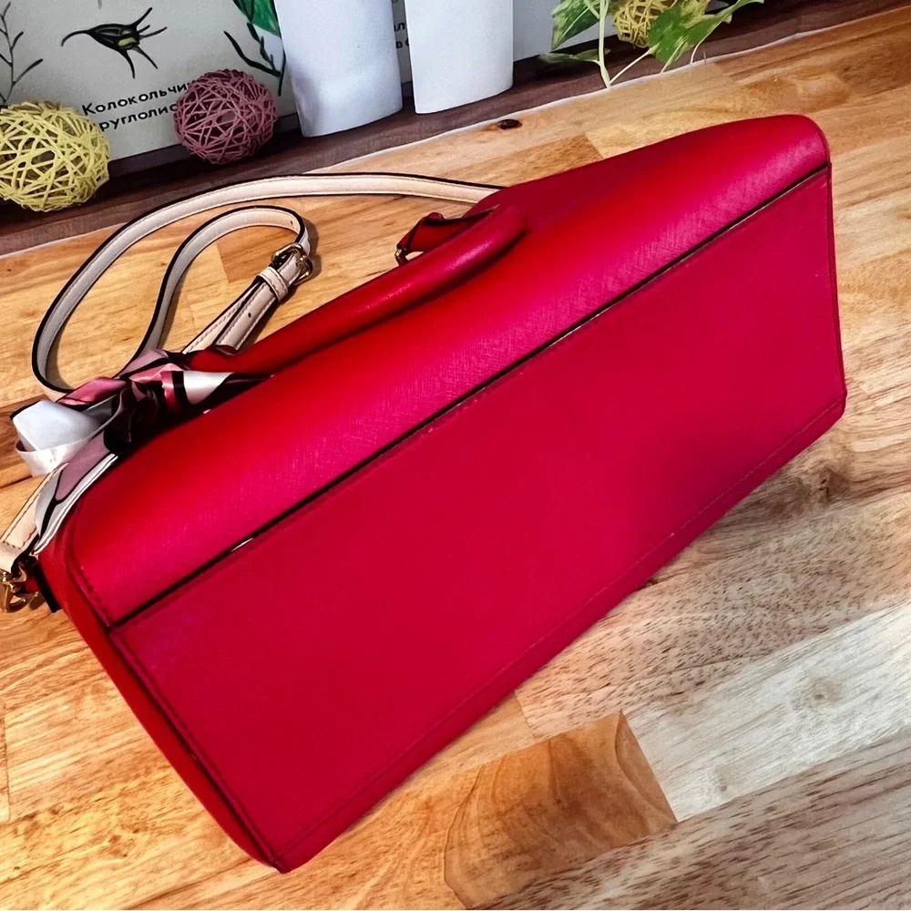 Kate Spade Tilden Place Pippa Satchel Hot Chili Red Saffiano Leather - Picture 8 of 14